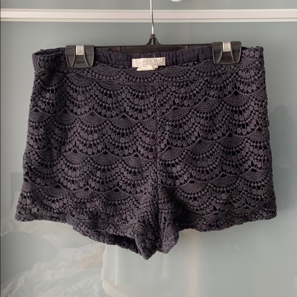 Black lace billabong shorts